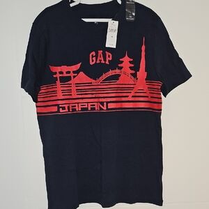 GAP Kids Navy Blue Red Japan Graphic T-Shirt Sz L 10